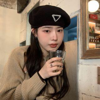 Triangle Stamp Cotton Linen Beret
