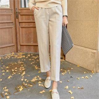 Cropped Wool Blend Dress Pants