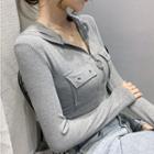 Hooded Half-zip T-shirt