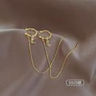 Moon & Star Chain Alloy Earring 1 Pair - Gold - One Size