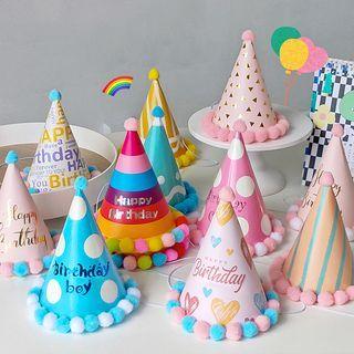 Set Of 4: Birthday Party Hat (various Designs)