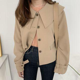 Plain Single-breasted Button Jacket