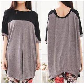 Panel Elbow-sleeve T-shirt Dress