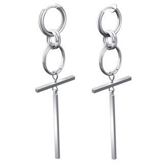 Bar Hoop Earring / Bar Clip-on Earring