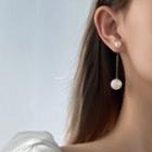 Bead Drop Earring 1 Pair - Drop Earring - 925 Silver Pin - Tassel - White - One Size