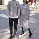 Couple Matching Heart Embroidered Sweater / Midi Sweater Dress