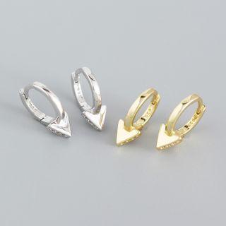Triangular 925 Sterling Silver Hoop Earring