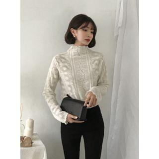 High-neck Crochet Top