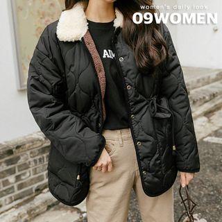 Faux-shearling Lined Quilted Jacket