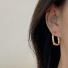 Square Alloy Earring 1 Pair - E4317 - 925 Silver - Gold - One Size