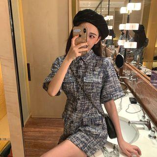 Tweed Short-sleeve Playsuit
