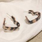 Leopard Drop Earring 1 Pair - 925 Silver Stud - Leopard - Transparent Khaki - One Size