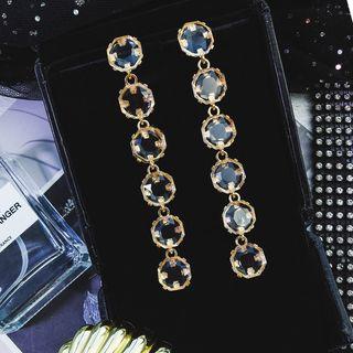 Faux Crystal Dangle Earring 1 Pair - E1557 - Gold - One Size