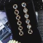 Faux Crystal Dangle Earring 1 Pair - E1557 - Gold - One Size