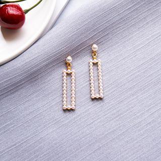 Geometric Faux Pearl Dangle Earrings Era055 - 10