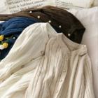 Button-down Cable-knit Crop Top In 6 Colors