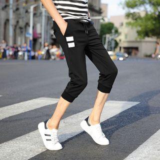 Drawstring Gather-cuff Cropped Pants
