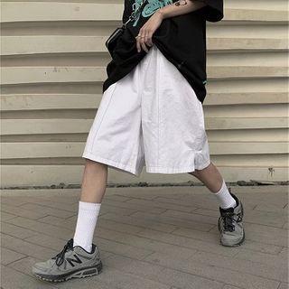 Wide-leg Slit-hem Shorts