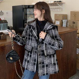 Plaid Sailor Collar Coat