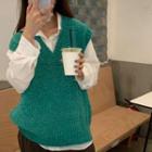 Sleeveless Plain Knit Top / Long-sleeve Plain Shirt