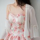 Beaded Trim Open-front Light Jacket