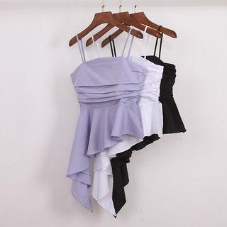 Spaghetti Strap Asymmetric Hem Top