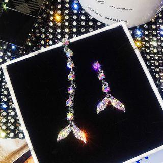 Mermaid Tail / Pentagram Rhinestone Earring