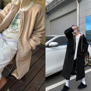 Zip-up Dumble Long Hoodie Dress
