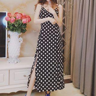 Polka Dot Strappy A-line Dress