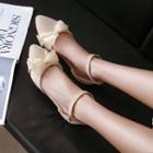 Tie Knot Accent Ankle Strap Flats