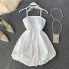 Plain Halter Bandeau Mini Dress
