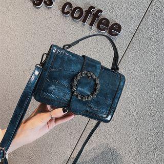 Rhinestone Buckled Pattern Shoulder Bag