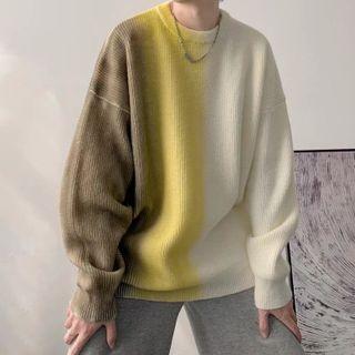 Oversize Long-sleeve Gradient Sweater