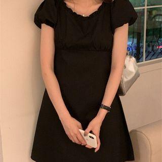 Puff Sleeve Frilled Mini Dress