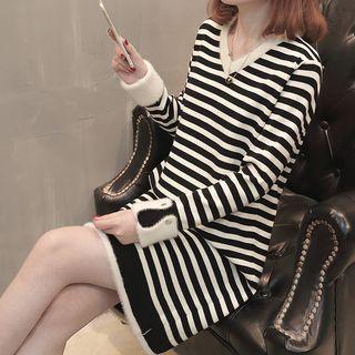 V-neck Knit Tunic Dress