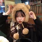 Furry Bear Ear Accent Hat