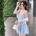 Camisole Top / Spaghetti Strap A-line Dress / Ribbed Cardigan