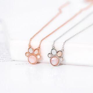 925 Sterling Silver Cat Paw Pendant Necklace
