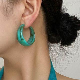 Acrylic Hoop Earring 1 Pair - Green - One Size