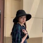 Plain Wide Brim Bucket Hat Black - One Size