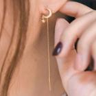 Rhinestone Crescent Threader Earring 1 Pair - Rhinestone Crescent Threader Earring - Gold - One Size