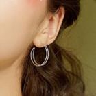 925 Sterling Silver Layered Hoop Earring As Shown In Figure - One Size