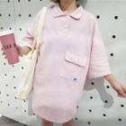Pocketed 3/4-sleeve Polo Shirt
