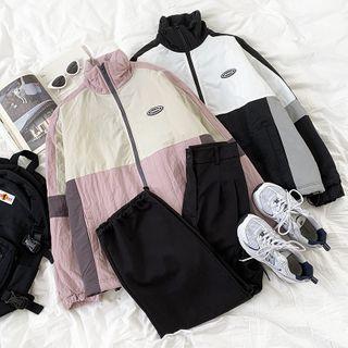 Long-sleeve Color-block Jacket