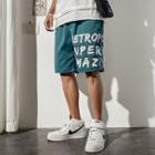 Lettering Straight-cut Shorts