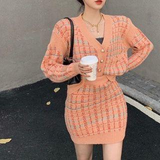 Set: Knit Cardigan + Mini Skirt