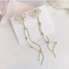Ribbon Dangle Earring 1 Pair - Gold - One Size