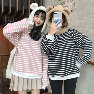 Animal Ear Stripe Hoodie