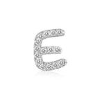 Left Right Accessory - 9k White Gold Initial E Pave Diamond Single Stud Earring (0.03cttw)