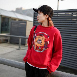 Printed Perforated Sweatshirt